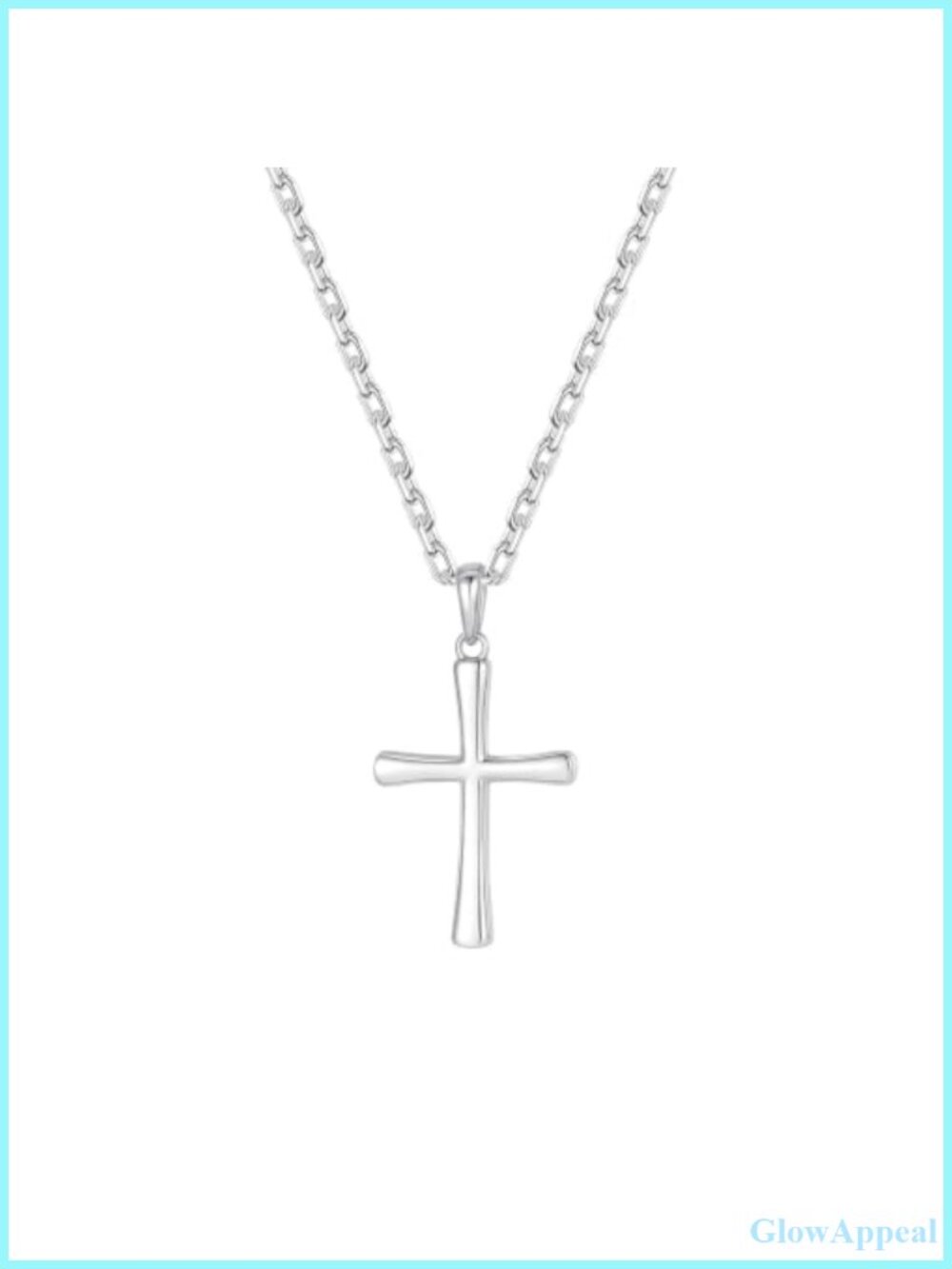 S925 Sterling Silver Cross Necklace Pendant White Gold Plated Handcrafted